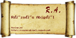 Rózsás Abigél névjegykártya